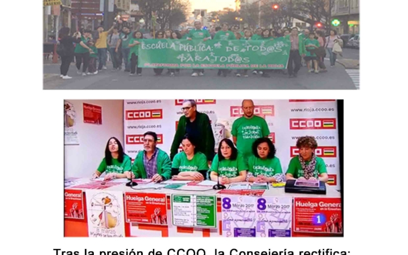 CCOO agradece el apoyo de los que secundaron la huelga educativa