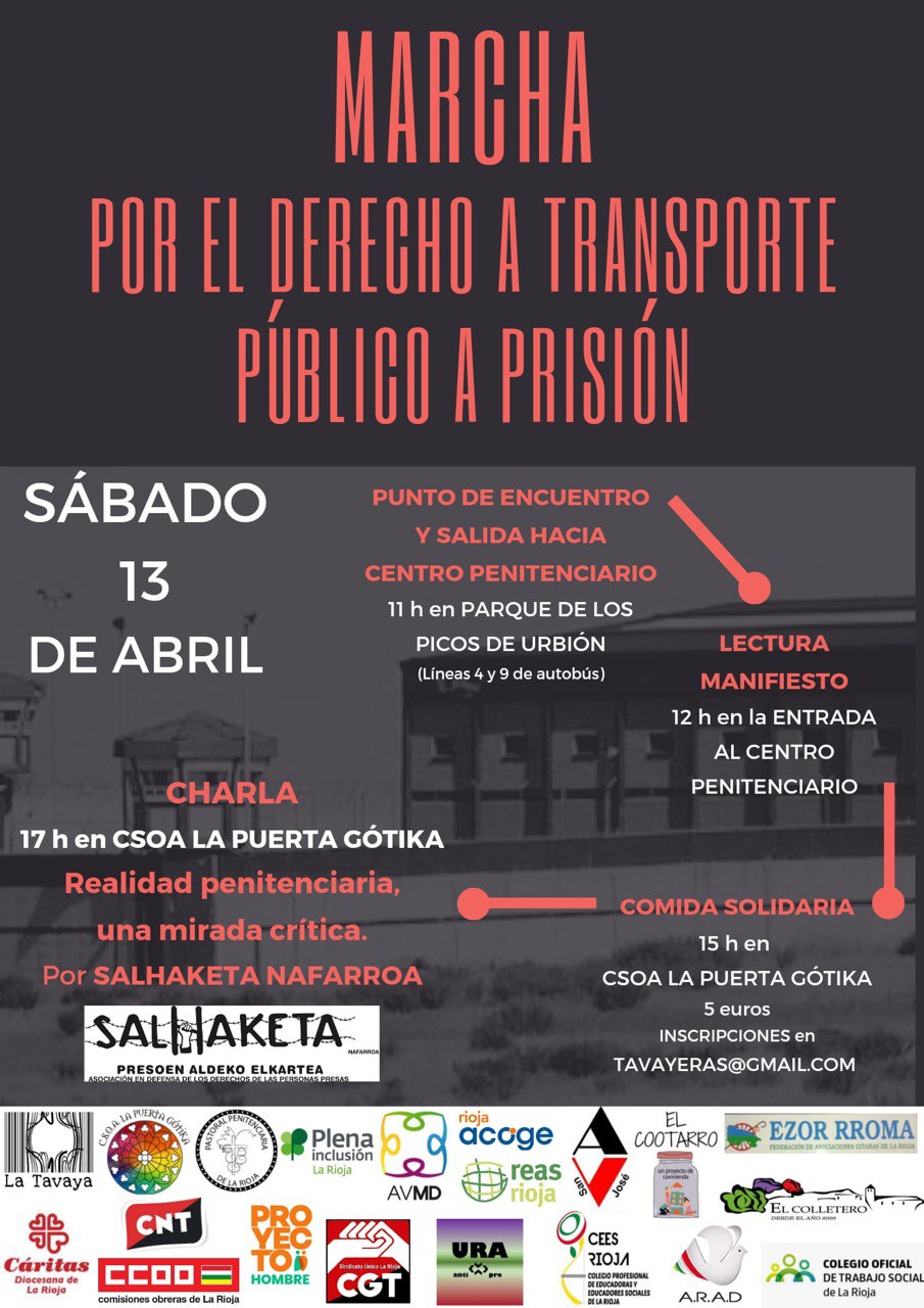 Marcha por el derecho al transporte público a prisión